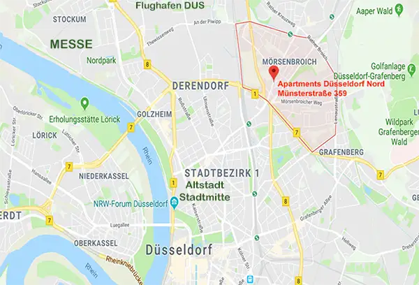 Lage Apartment Düsseldorf Nord